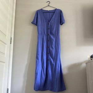 Blue maxi dress with buttons SIZE M TALL